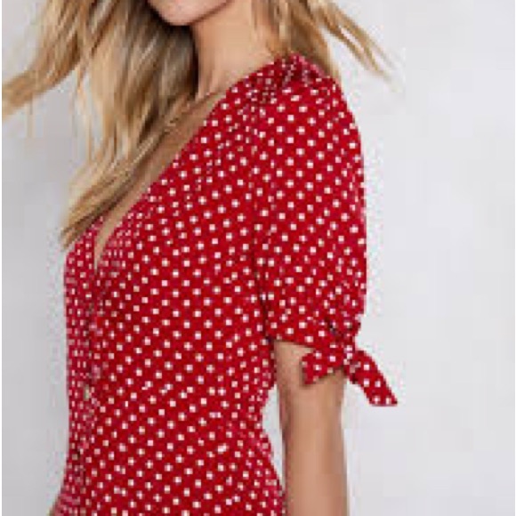 Nasty Gal red polka dot midi dress - Picture 2 of 7
